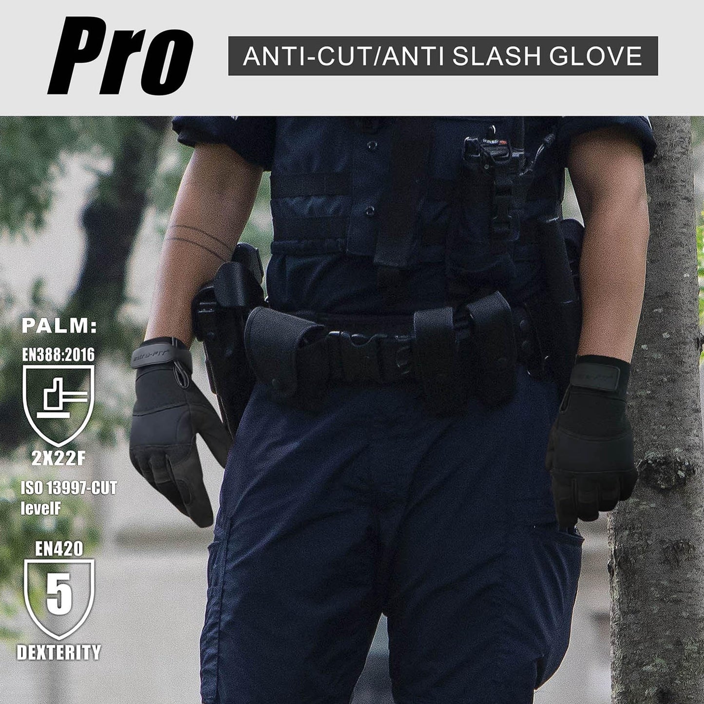 Intra-FIT Needle Puncture & Thorn Proof Gloves, Level 3 Needlestick Resistant Work gloves for Garden & Animal Handling