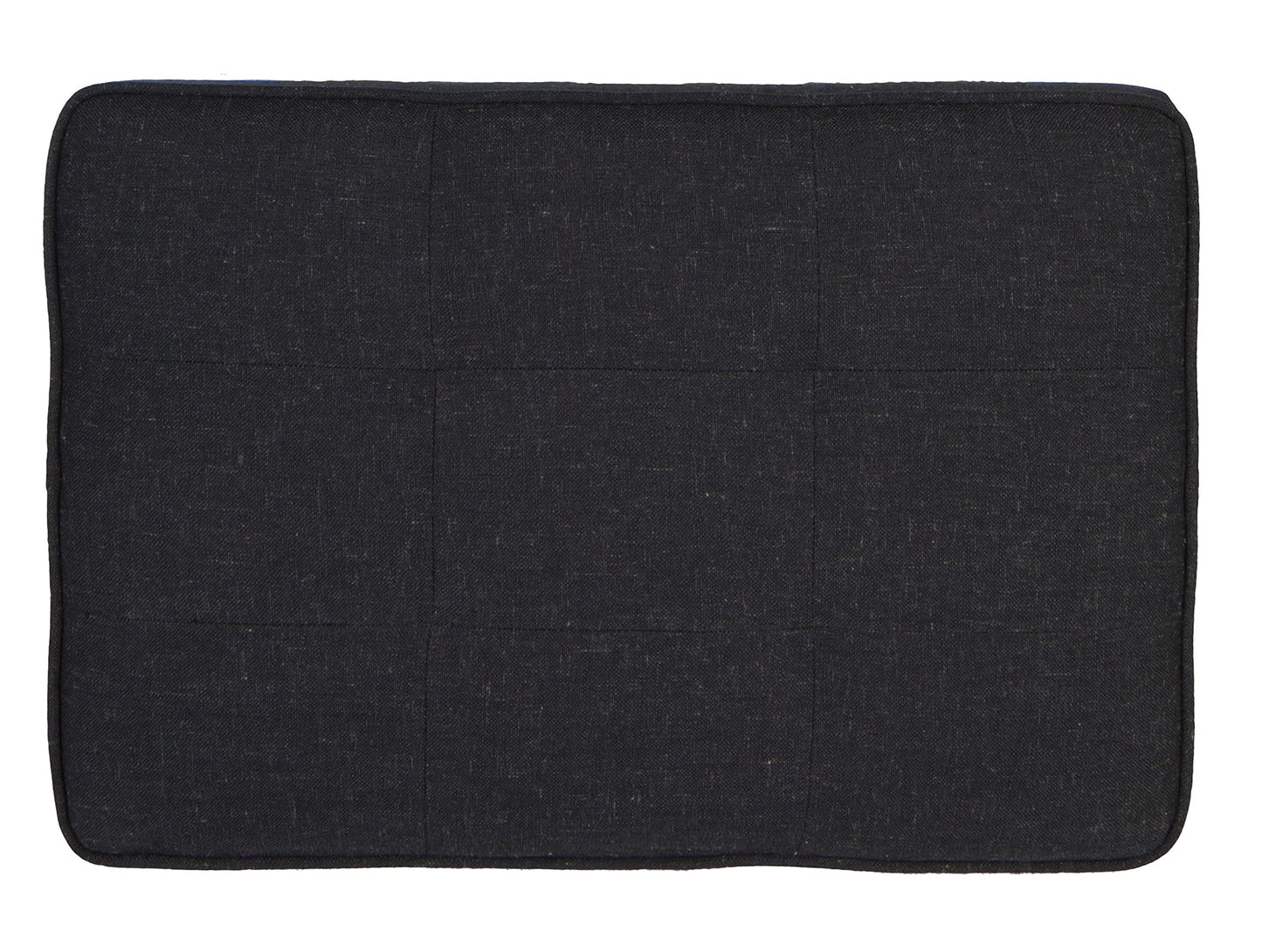 Cortesi Home Ari Traditional X Bench Ottoman in Linen with Walnut Legs, Charcoal, CH-OT168254