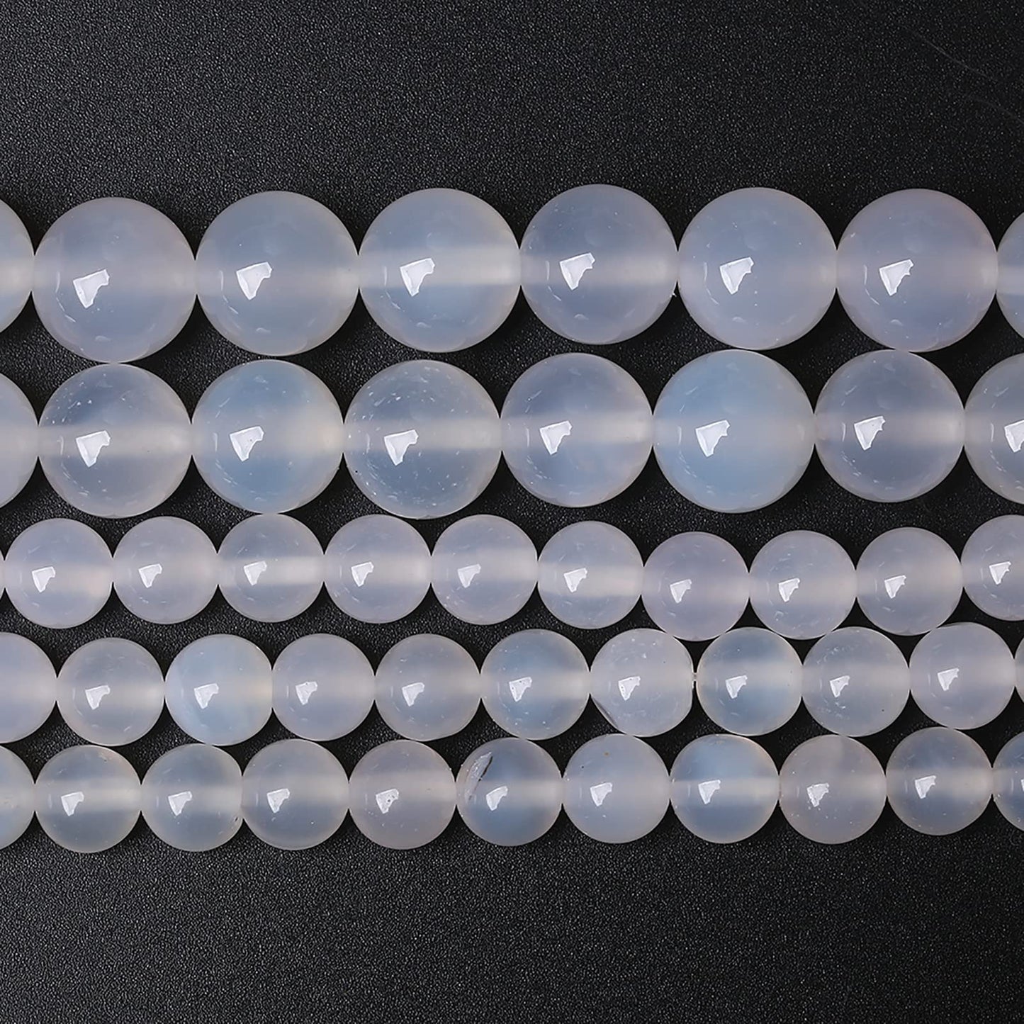 10mm 36pcs 7A Natural White Agate Stone Beads for Jewelry Making DIY Bracelet Necklace Accessories Crystal Energy Healing Power Stone Beads(White Agate, 10mm)