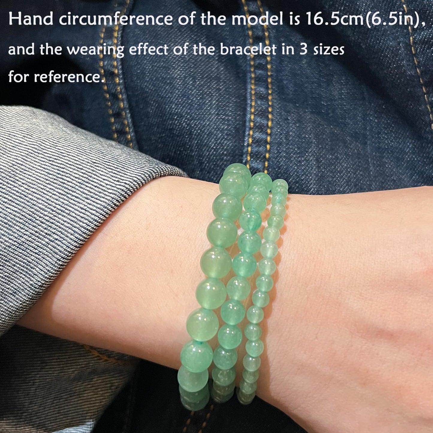 CHCCOYE 6mm Natural Healing Gemstone Bracelet Handmade Yoga Stretch Elastic Bracelet Stress Relief Crystal Jewelry for Men and Women (6mm, Green Aventurine)