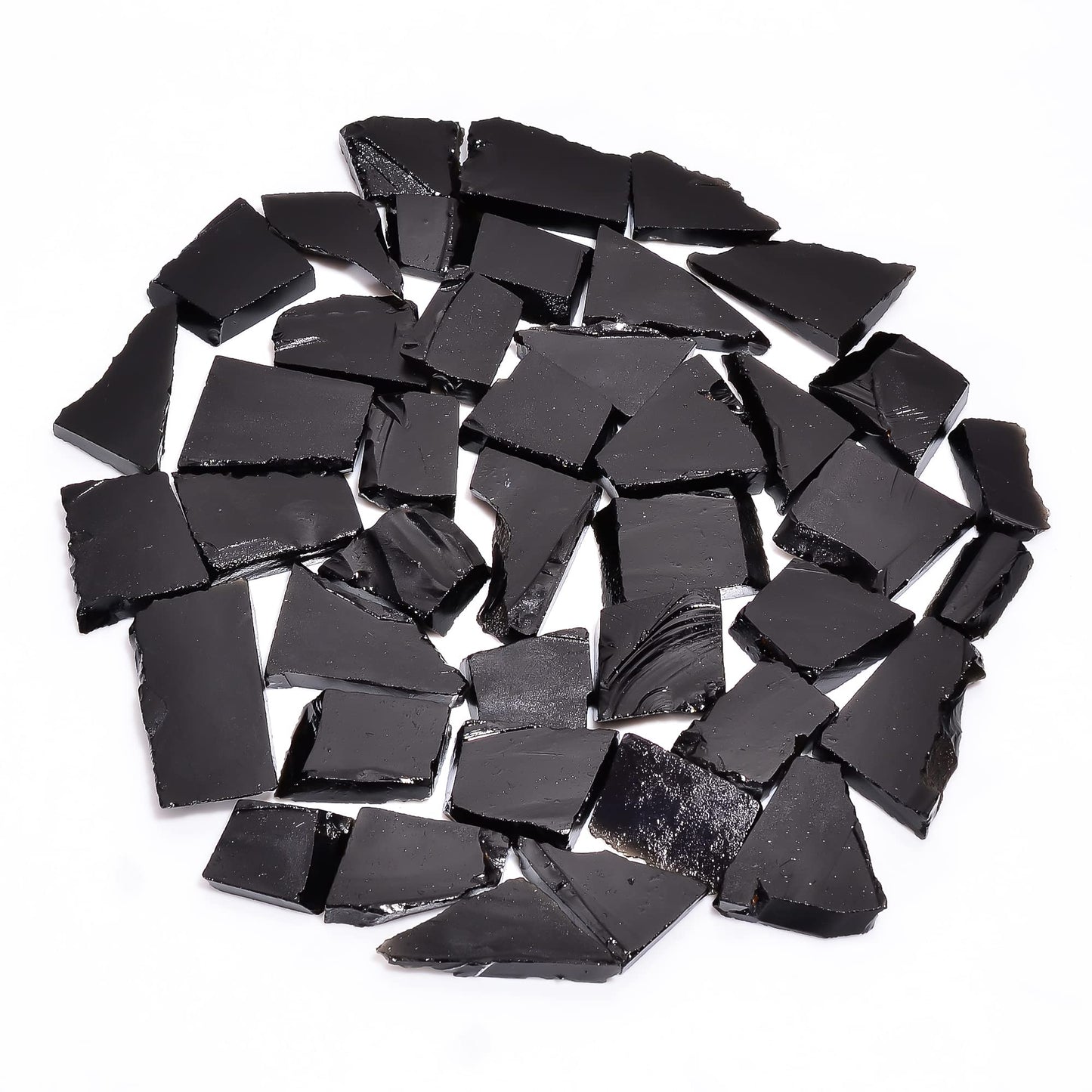Natural Black Tourmaline Raw Slice Gemstone - Healing Crystals for DIY Jewelry Making -Loose Natural Cabochon -Perfect for Crafting Unique Jewelry Designs (5 pcs, 25-35 mm)