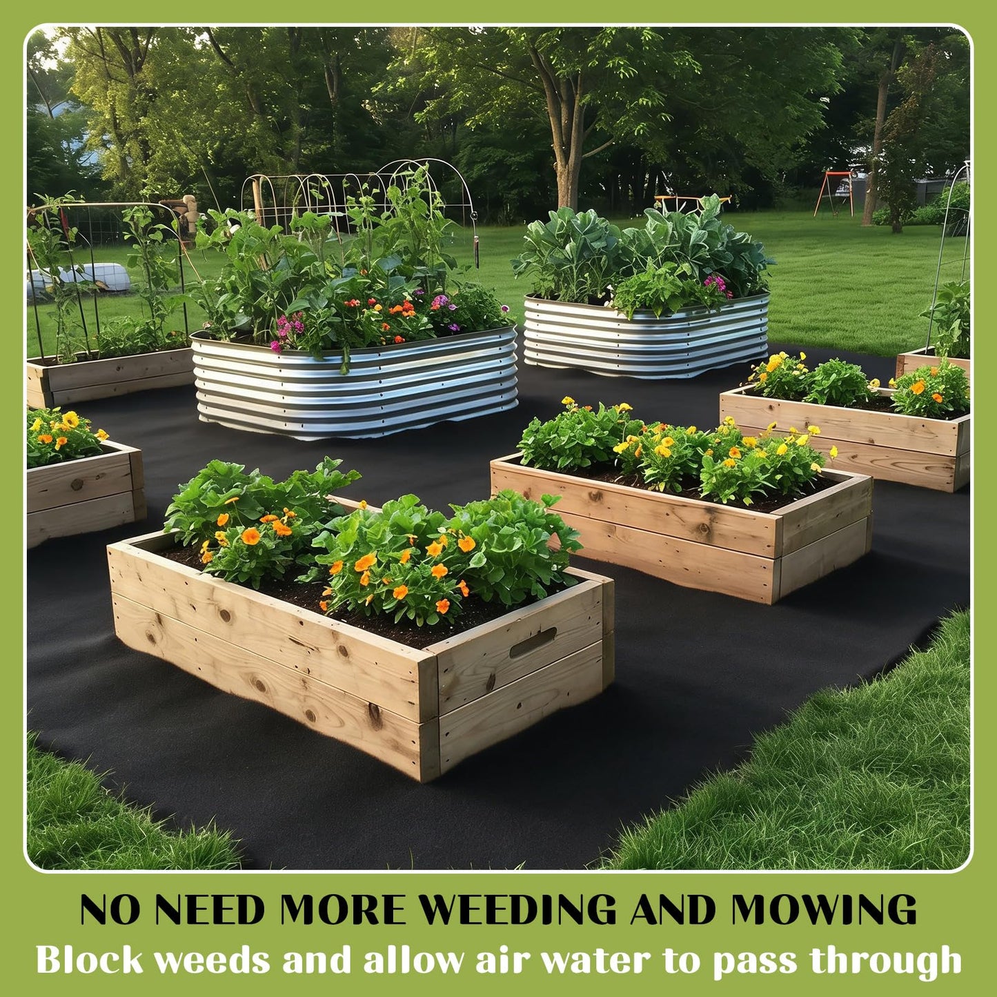 2 Rolls Recycled Felt Mulch Mat Roll for Landscaping, 8.2 x 2Ft Black Fabric Mulch Walkway Pathway Mat, Permanent Garden Pathway Mulch Barrier Landscaping Mat with 20 Stakes for Garden Weed Barrier