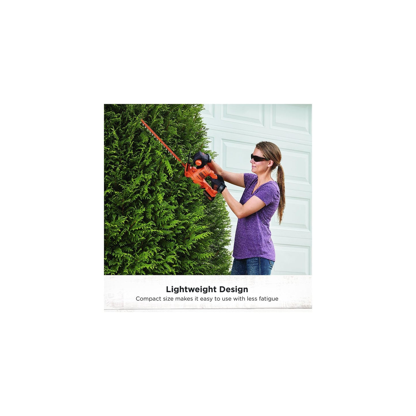 BLACK+DECKER 20V MAX Hedge Trimmer Cordless, 18 inch Blade, (1) Battery and Charger Included, Light Weight Reduced Vibration, Bush Trimmer Hedger (LHT218C1)