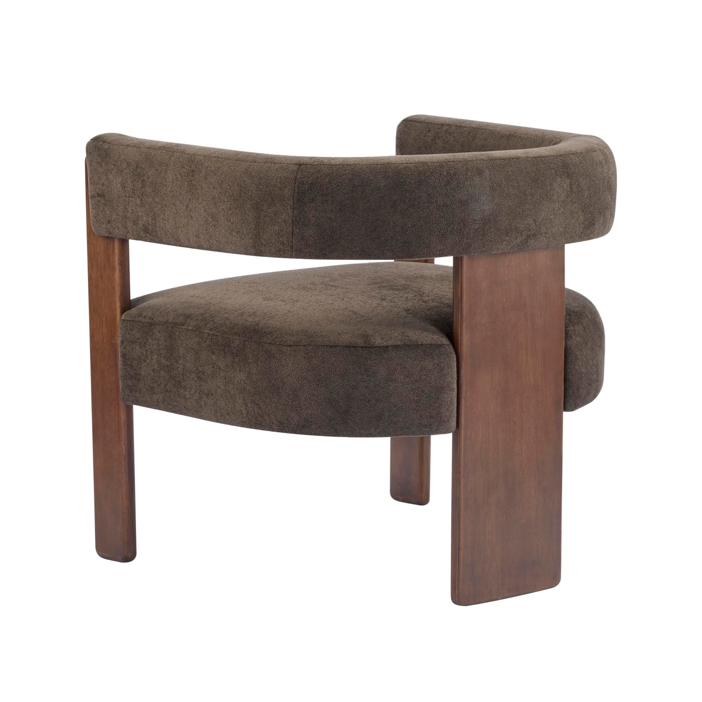 Christopher Knight Home Nettie Modern Accent Chair for Living Room, Velvet Fabric Single Lounge Sofa Chair with Wooden Frame, Comfy Reading Chair for Bedroom, Lounge Armchair with Cushion, Dark Brown