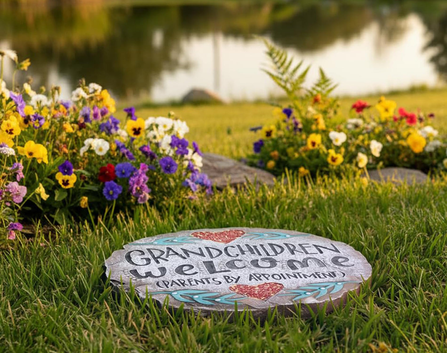 Outdoor/Garden Stepping Stones - Grandma and Grandpa Gifts - Great Grandma Gifts (Grandparents Day Gift Grandchildren Welcome Home)