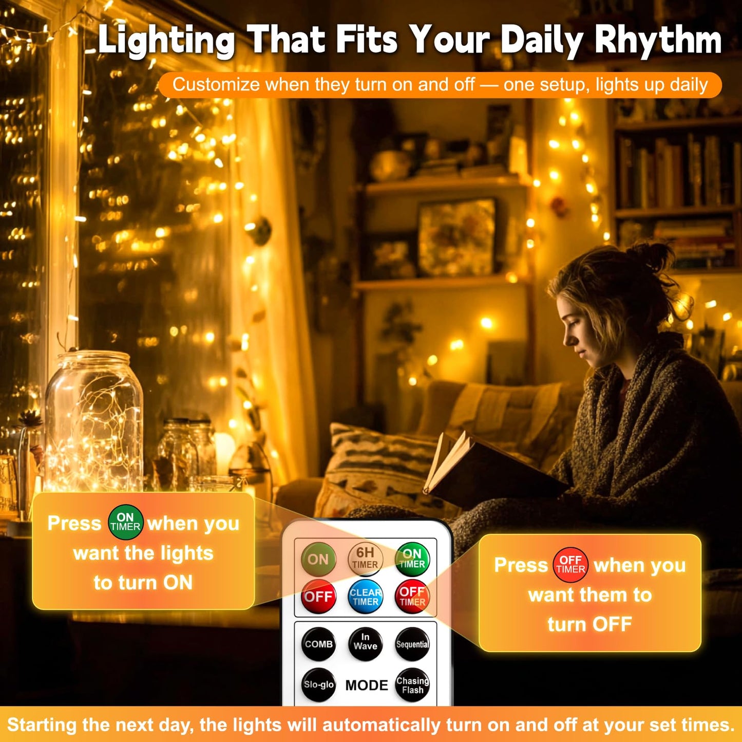ZSJWL 6 Pack Rechargeable Fairy Lights with Remote & DIY Timer, 7Ft 20LED Mini Battery String Light, Twinkle Silver Copper Wire Lights for Wedding Party Bedroom Christmas Table Decoration(Warm White)