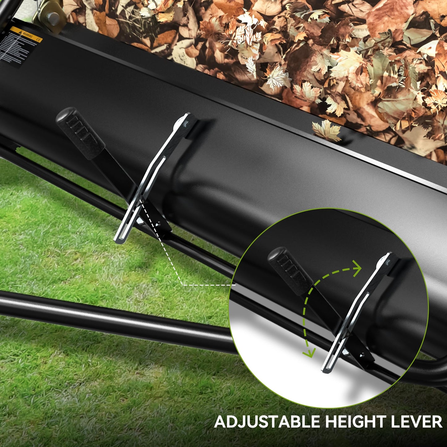 AUTOSAVER88 48" Tow Behind Lawn Sweeper, 25 cu. ft Capacity Pull Behind Lawn Sweeper, Leaf & Grass Collector with Adjustable Brush Height and Dumping Rope Design for Yard Lawn