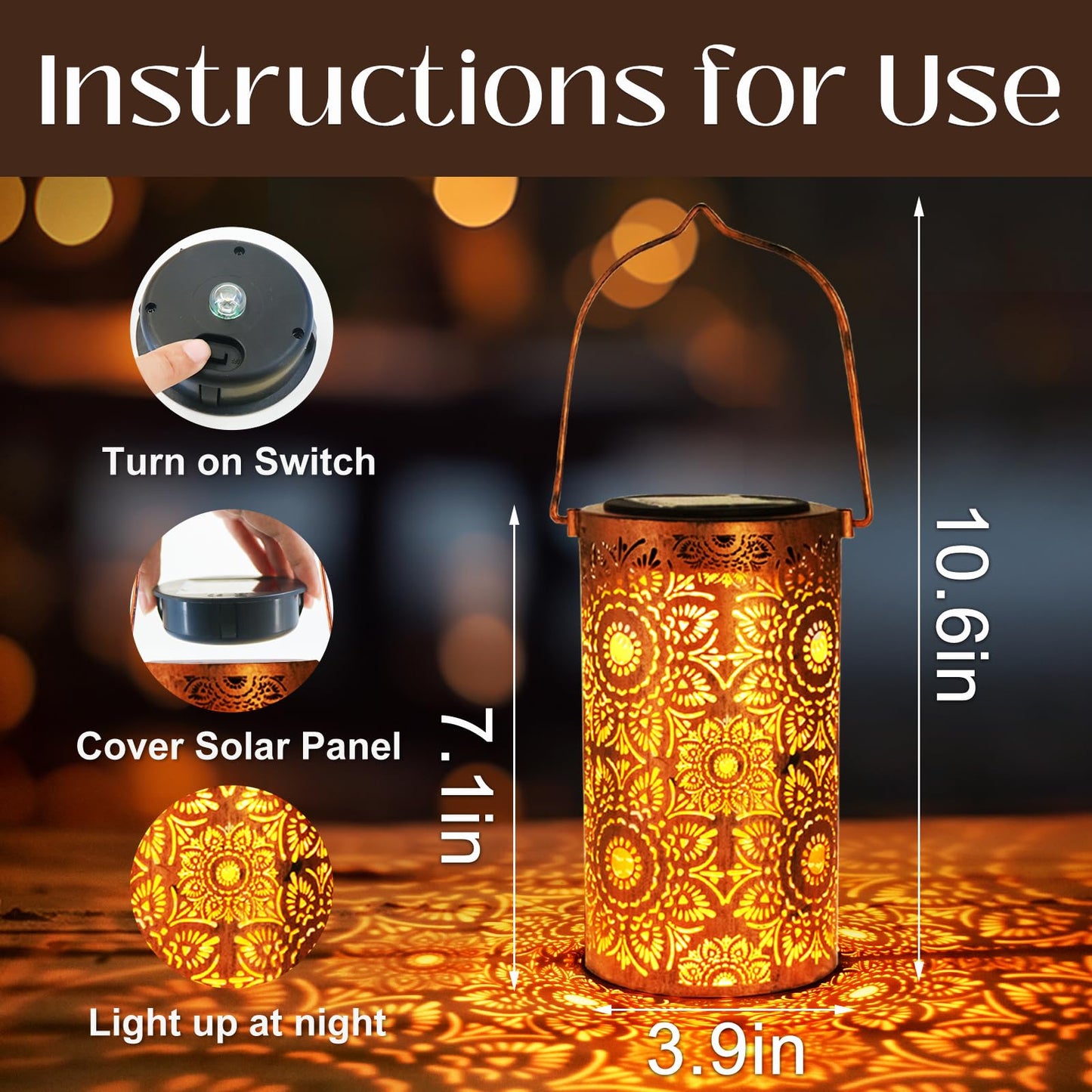DIBIEECN Mothers Day Gifts for Mom, Birthday Gifts Grandma Ladies Solar Lanterns Outdoor Hanging Hollowed-Out Metal Waterproof LED Garden Decor Outside for Patio Yard Porch, Sunflower, 1 Pack