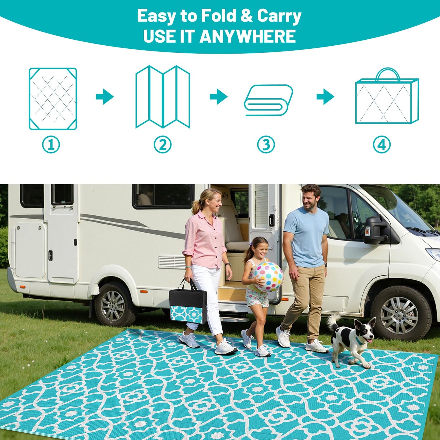 HEBE Outdoor Rug Waterproof 8x10, Plastic Straw Rug Camping Rug, Reversible Outdoor Patio Rugs RV Mat Clearance, Indoor Outside Floor Carpet for Porch,Deck,Camper,Balcony,Backyard