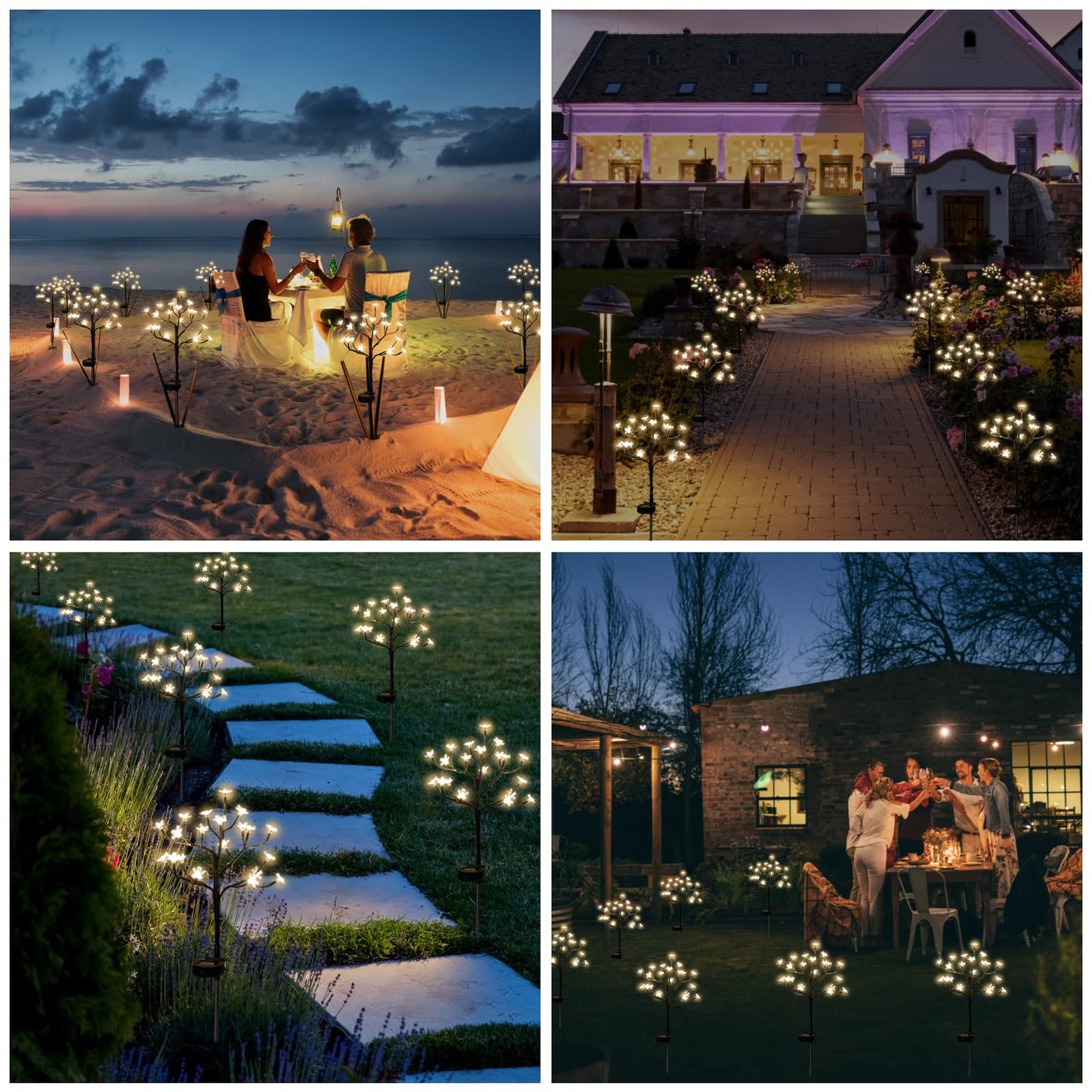 IUEECEN Solar Garden Lights Garden Decor, Solar Flowers Outdoor Decorative,2Pack 40LED Fairy Solar Lights Outdoor Waterproof Outside Yard,Patio,Pathway Decorations,Gardening Gifts for Women Mom