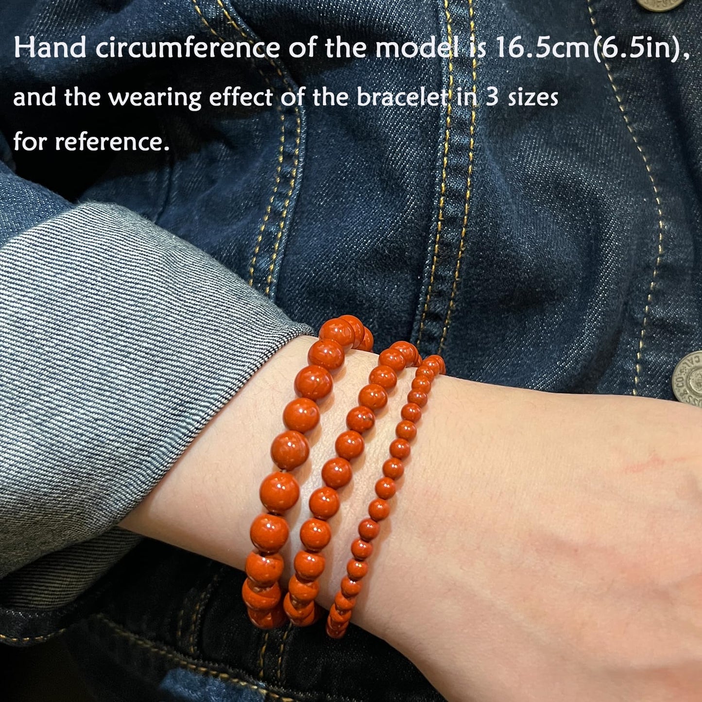 CHCCOYE 4mm Natural Healing Gemstone Bracelet Handmade Yoga Stretch Elastic Bracelet Stress Relief Crystal Jewelry for Men and Women (4mm, Red Jasper)