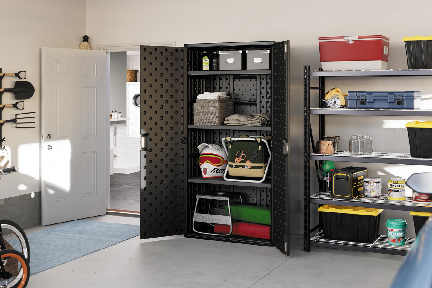 Suncast Mega Tall Storage Cabinet, Black