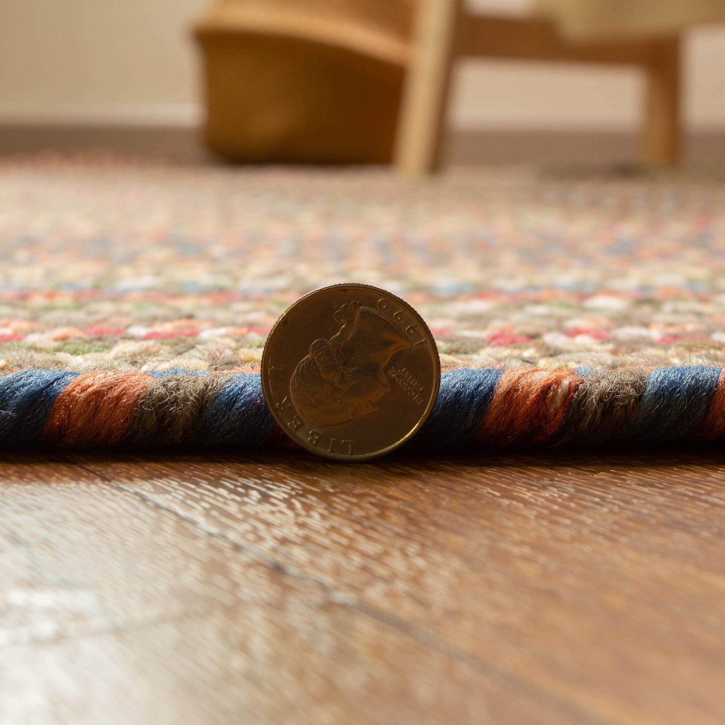 Super Area Rugs Roxbury American Made Braided Rug for Indoor Outdoor Spaces, Dk. Taupe/Natural Multi, 2' X 3' Oval