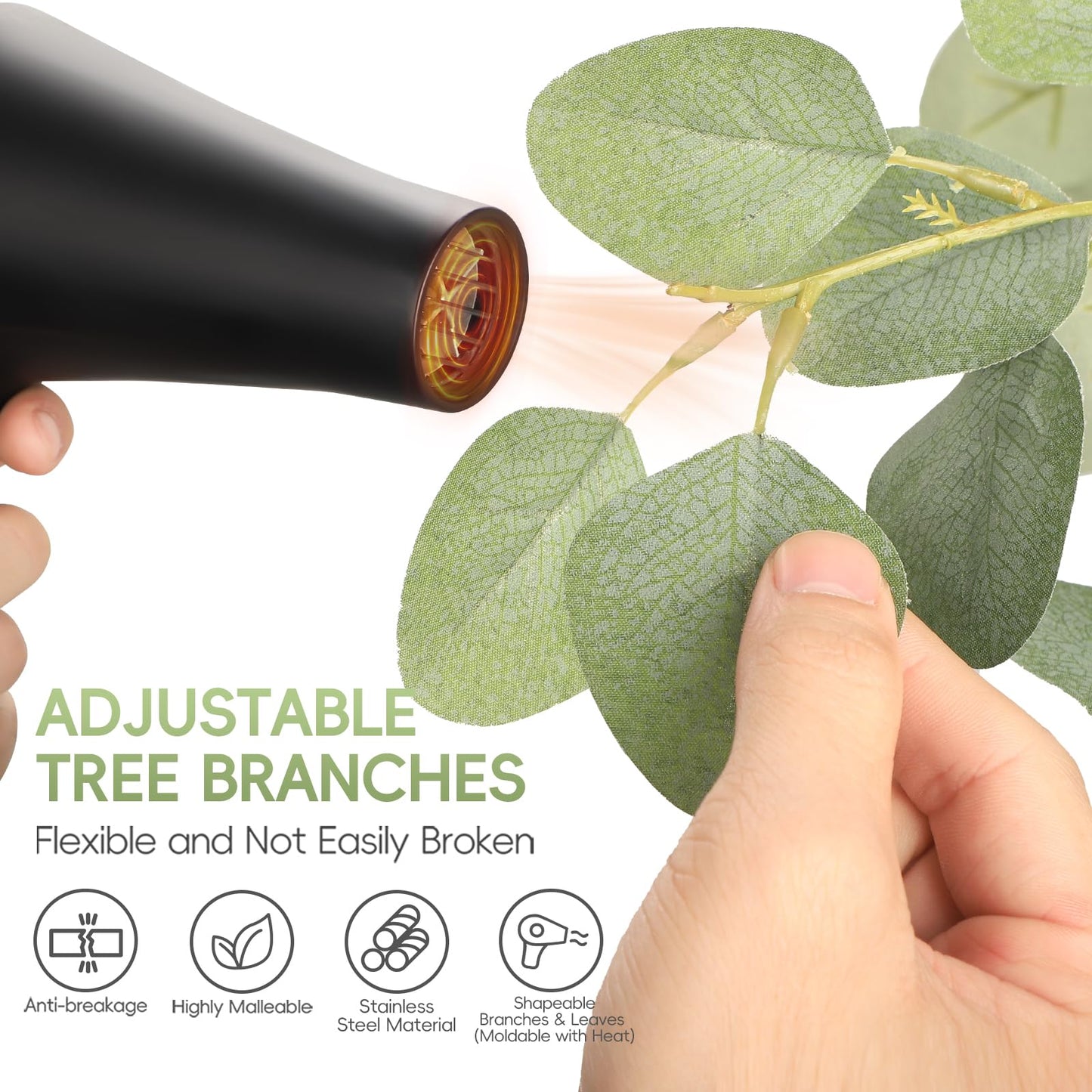 6ft Artificial Eucalyptus Tree, Realistic Faux Potted Plant with Plastic Nursery Pot, No Maintenance Indoor Decor for Home Office Living Room Floor Plant