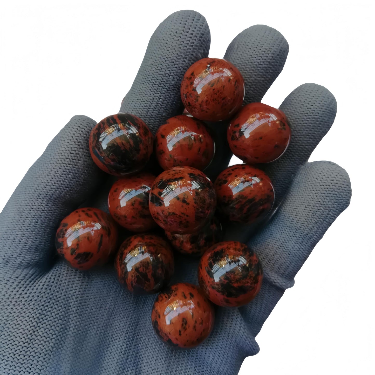 Sunshcat Natural Golden Swan 0.78 Inchs Crystals and Healing Stone Ball Set,Home Desktop Feng Shui Array Decoration(7 Pieces) ﻿