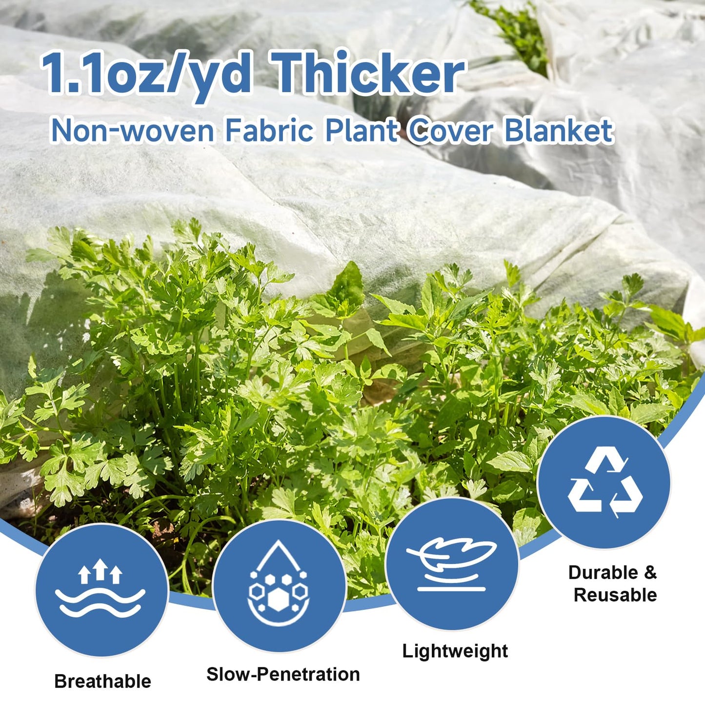 Plant Covers Freeze Protection,10 ft x 20 ft 1.1oz/yd² Thicker Floating Row Blanket Cover Fabric Plant Cloth for Winter Frost Snow and Garden Protection