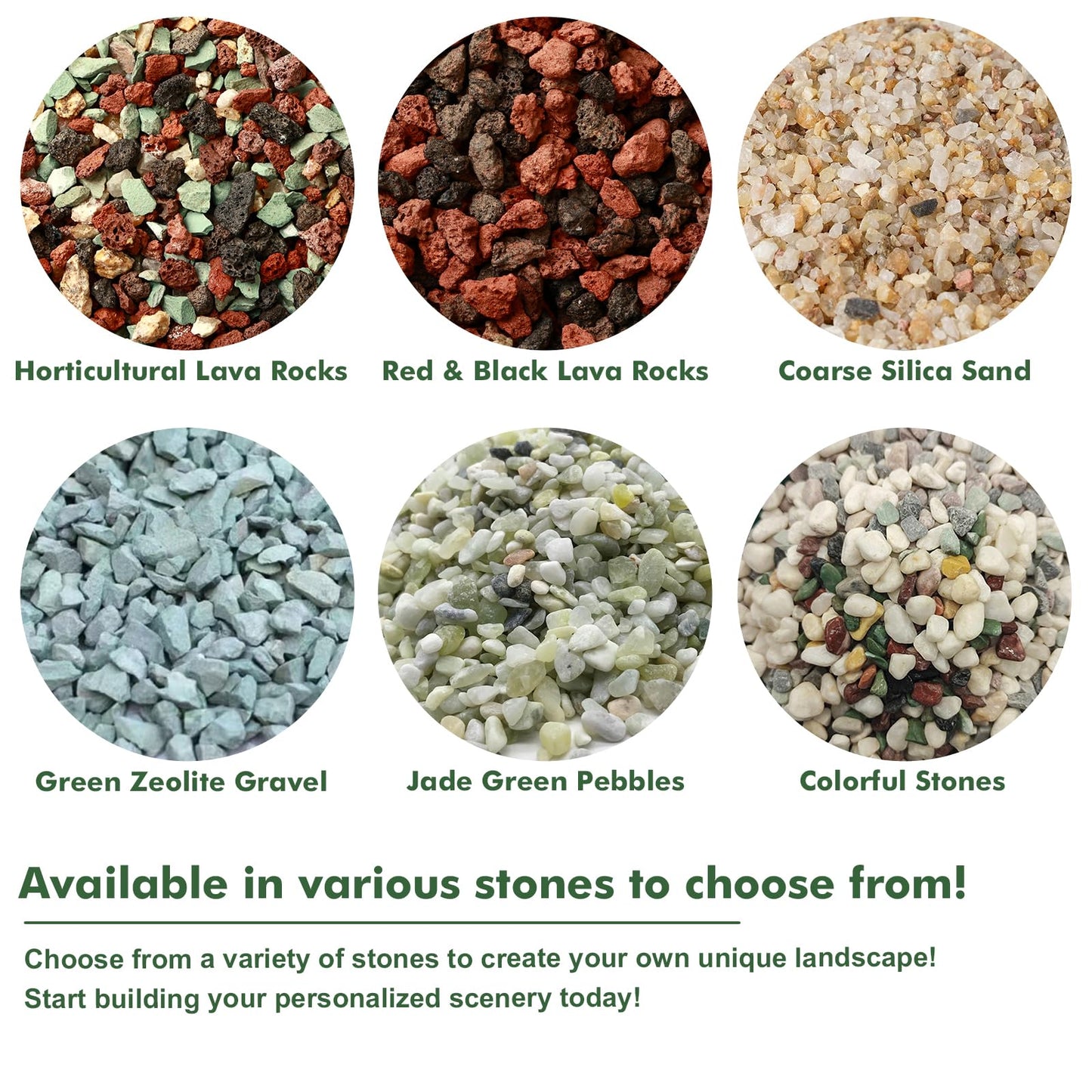 18 lbs Succulent and Cactus Bonsai Pebbles, 6-9mm Decorative Landscaping Polished Stones Natural Garden Gravel Rocks for Indoor Outdoor Plants Aquariums DIY, and Gardening Top Dressing, Jade Green