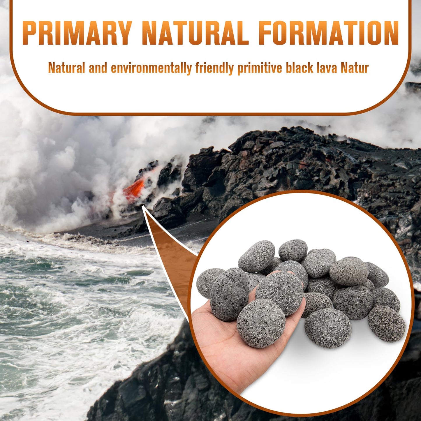 Black Lava Rocks for Fire Pit,2"-3" Natural Lava Stones, Black Lava Rocks for fire Pit and Fireplace（10 Pound）