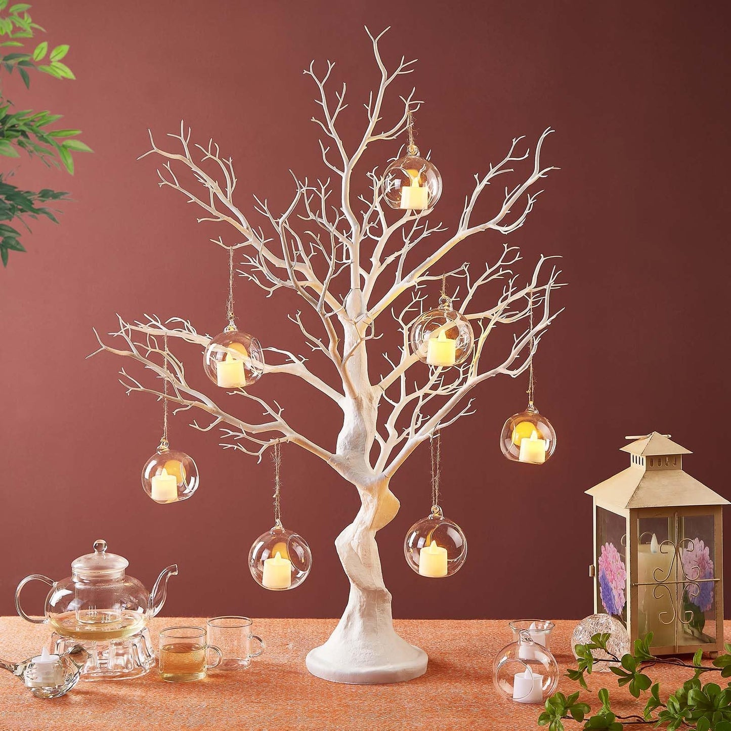 Panlaolao 33 Inch White Easter Tree Centerpiece - Spring Wedding Table Decor with Manzanita Branches for Easter, Birthdays, Baby Showers, Valentine's Day | Reusable Holiday Display with Easy Assembly