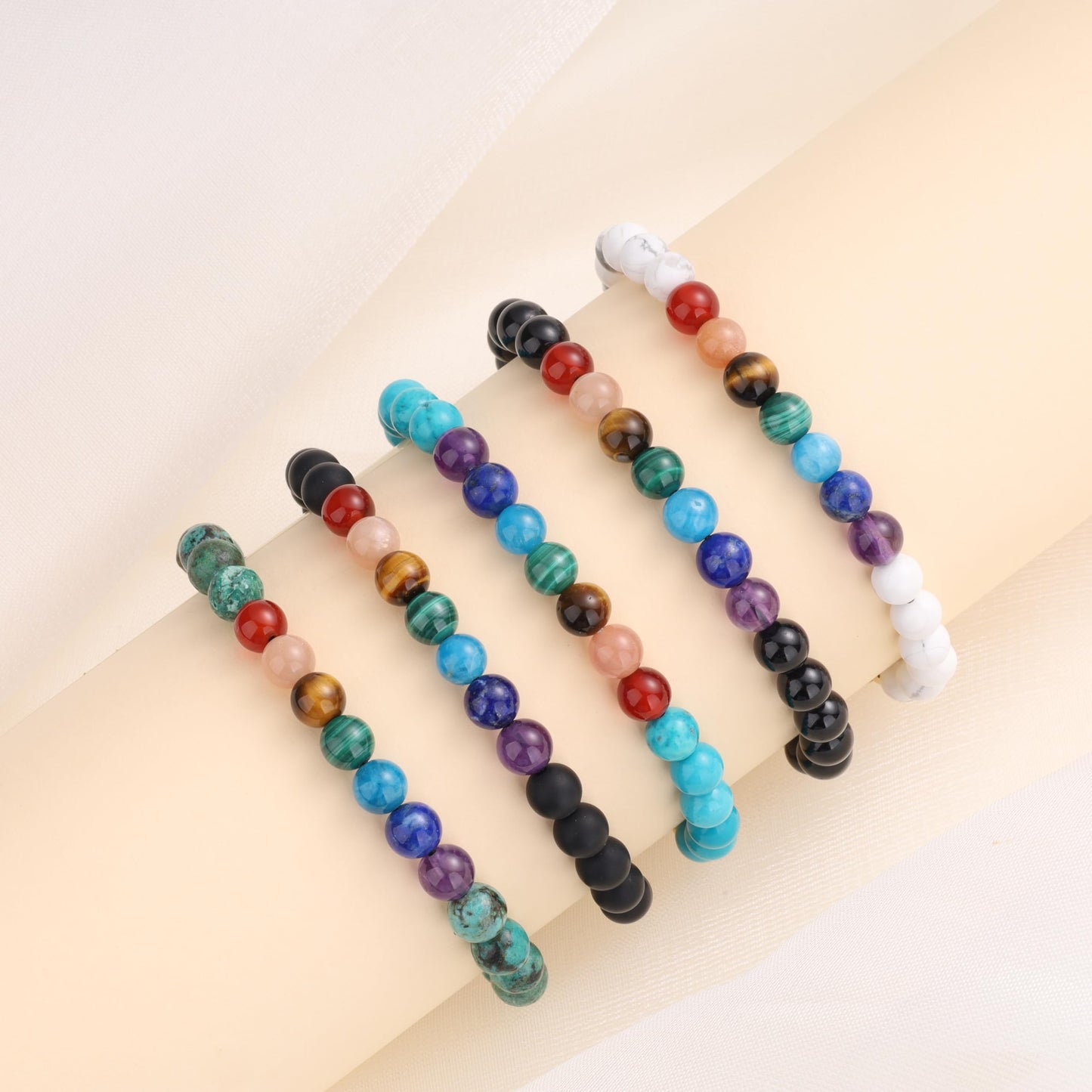 COAI Women's 7 Chakra Bracelet, African Turquoise Beaded Bracelet for Women