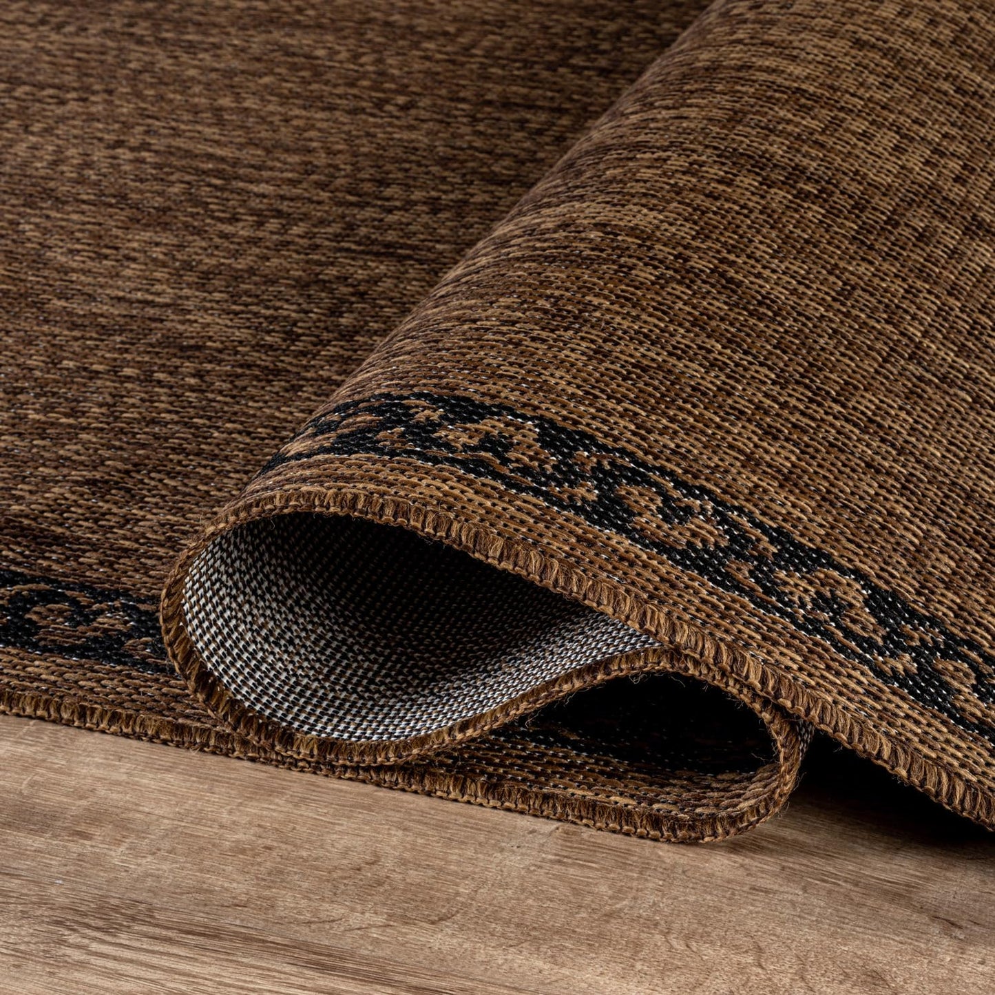 Washable Outdoor Rug 6x9 Modern Area Rugs Outdoor Carpets Bordered Pattern Non Shedding Waterproof Easy Clean Patio Deck Porch Living Room Bedroom Garden RV (6 X 9 Gold)