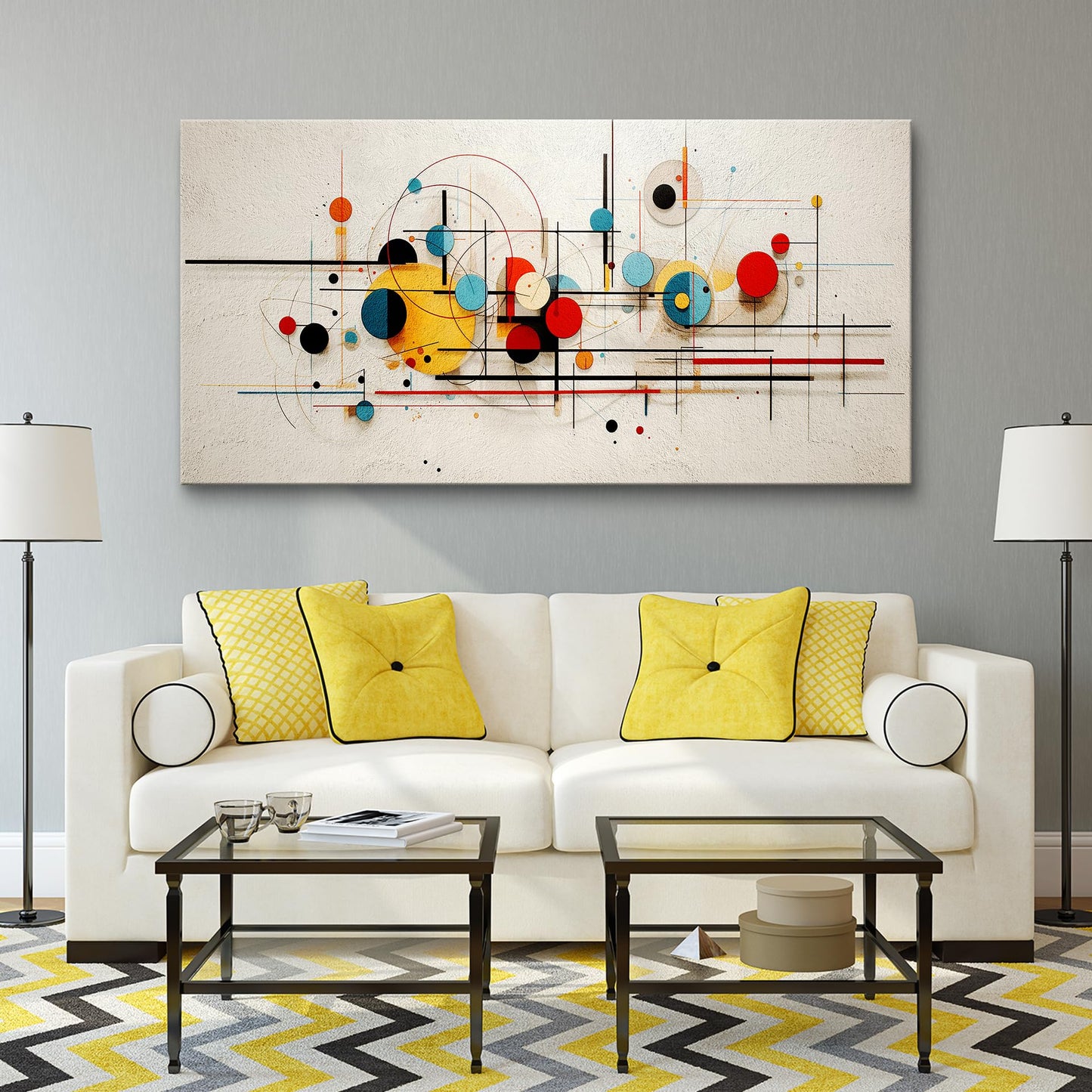 Wapluam Large Canvas Wall Art - Framed Wall Decorations for Living Room, Bedroom, Office - Abstract Wall Painting Prints - Ready to Hang