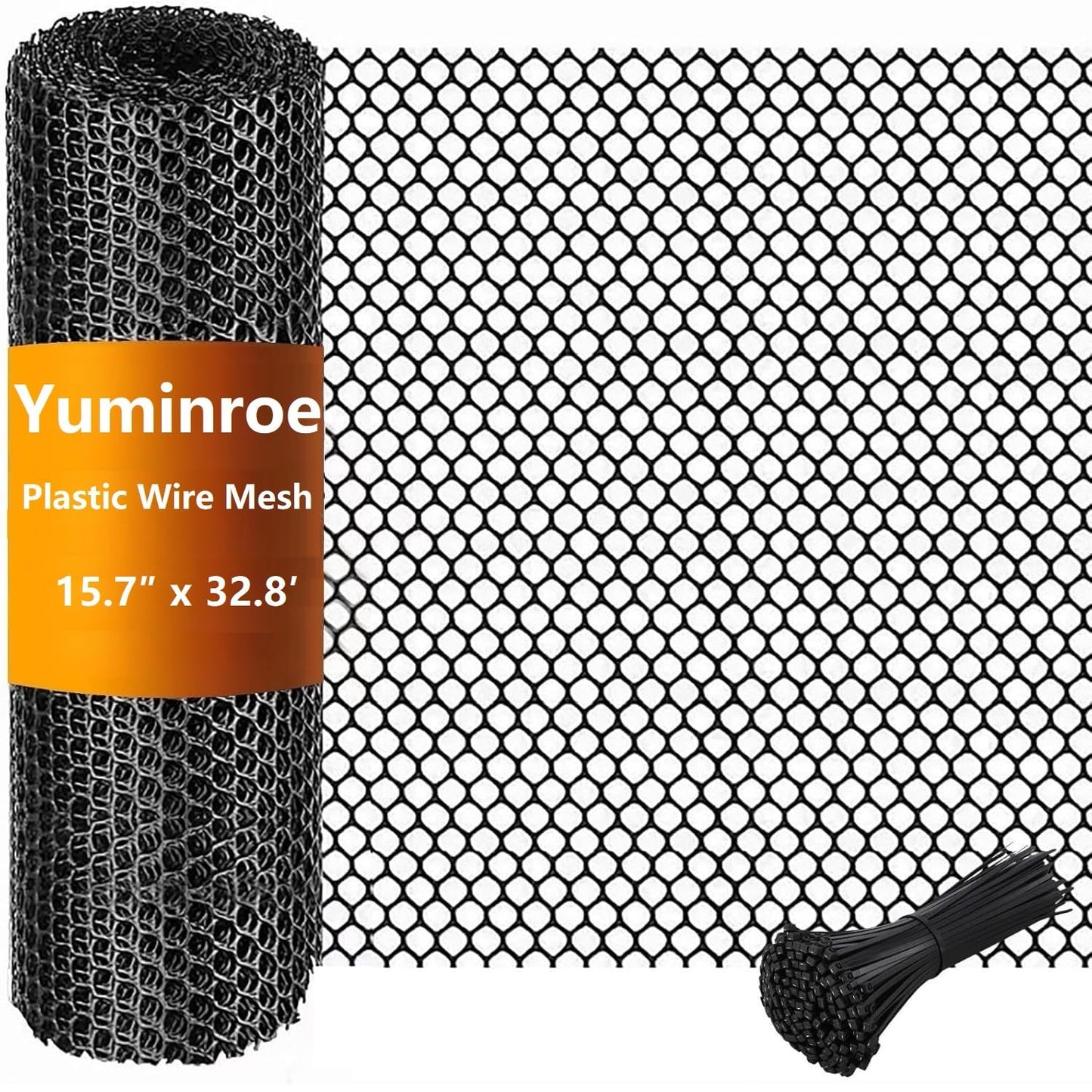 Yuminroe Plastic Chicken Wire Mesh Fencing, 15.7IN x 32.8FT Rigid Plastic Wire Mesh Fence Roll, Garden Balcony Fencing Barrier Netting for Farms, Poultry, Yards, Dog, Cat (0.4m x 10m)