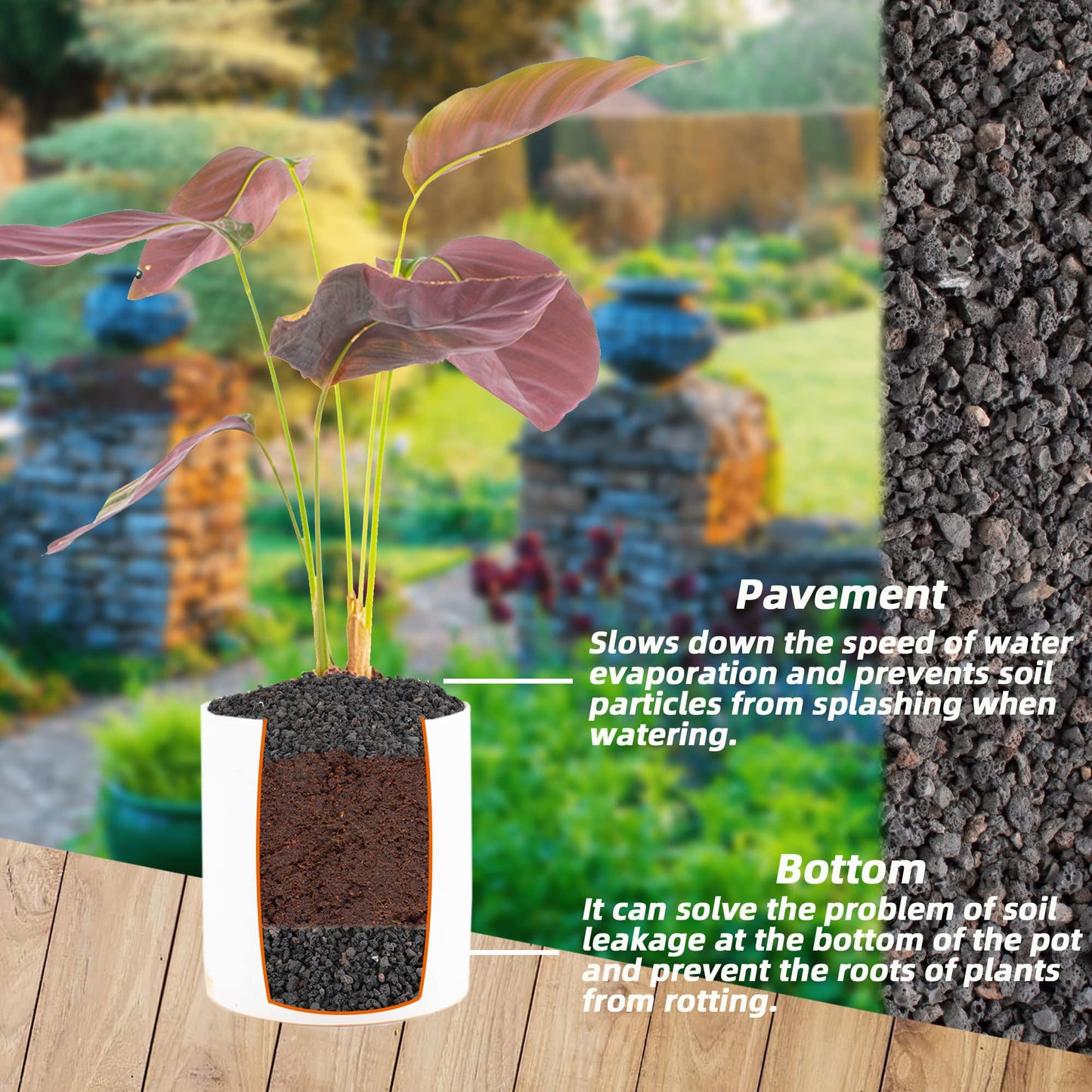 7lb Black Lava Rock for Plant, 1/8-1/4 inch Horticultural Volcanic Rock Soil for Decorative Landscaping Bonsai, Cacti, Succulents Plants Top Dressing for Release Excess Water
