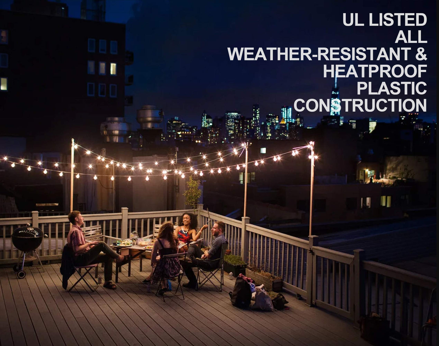 Lampat String Lights, LED 25 Light Bulbs 25Ft G40 Globe String Lights with Bulbs for Indoor/Outdoor Commercial Decor
