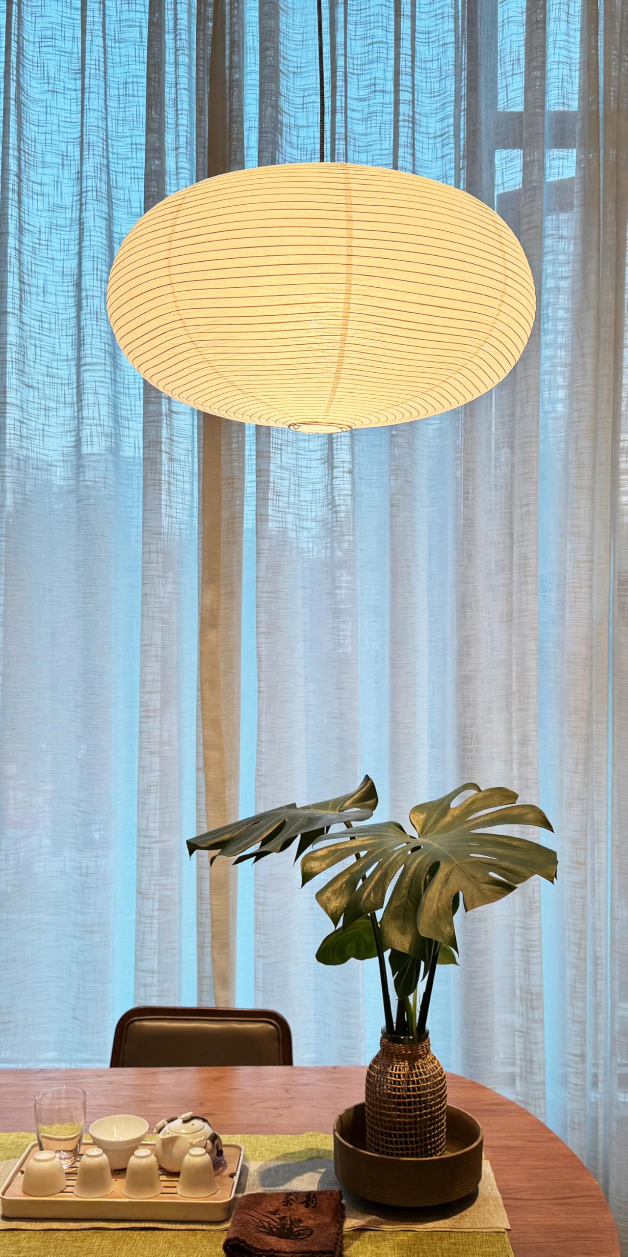 Henjjras large White Oblate Pendant Lamp Shade 55.5cm(21.85in) Chinses lantern Home Decor Paper Ceiling Lampshade
