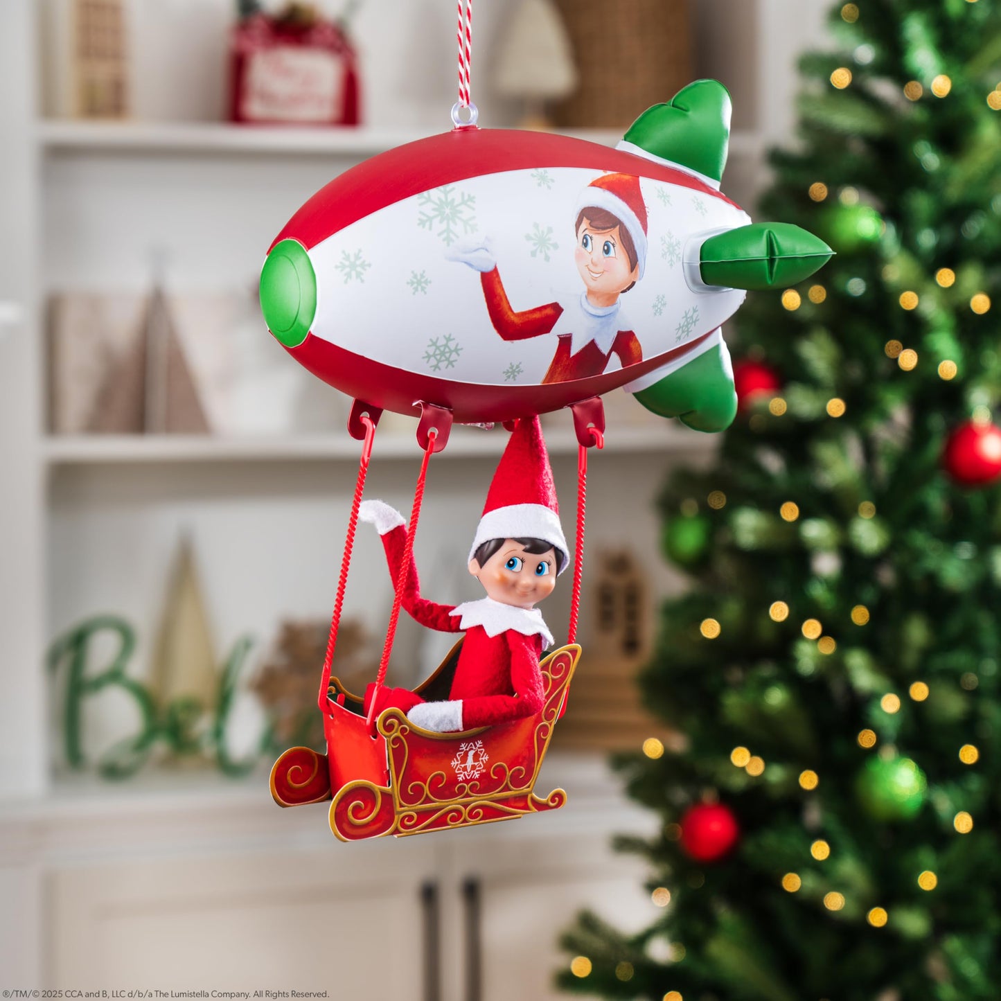 The Elf on the Shelf Polar Props Peppermint Blimp Ride - Limited 20th Anniversary Edition Elf Prop Set for High-Flying Elf Scenes - Scout Elf Not Included