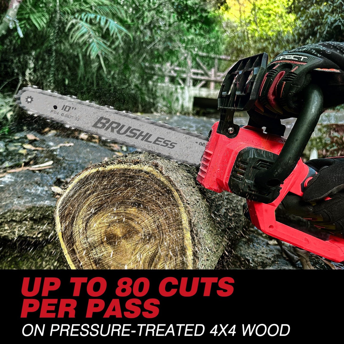 10 Inch Cordless Chainsaw for Milwaukee 18V Battery, Brushless Mini Chainsaw with Auto Oiler, Battery Power Cordless Chain Saw, Battery Powered Chain Saw for Wood Cutting (Tools only)