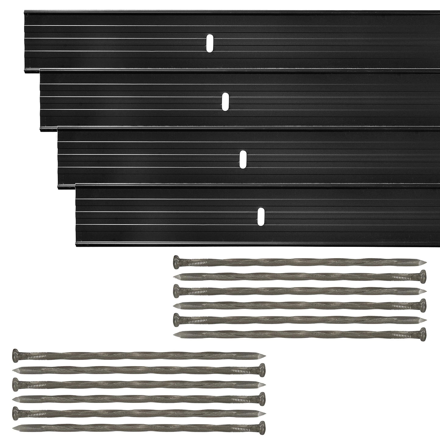 Dreamscape E-Z Edge Aluminum Landscape Edging - 4 Strips, 6ft Each (24ft Total), Black Painted - Professional Quality Landscaping Border, Metal Divider for Lawn, Garden, Flowerbed