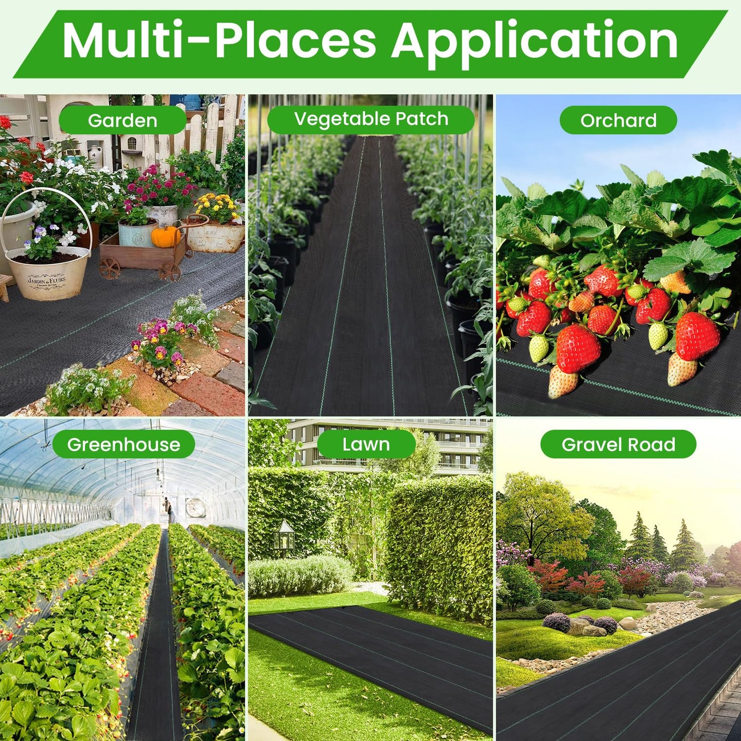 Weed Barrier Fabric, 3x300ft Landscape Fabric, 3.2oz Heavy Duty Durable Woven Geotextile Fabric, High Permeability Ground Cover Mat, Driveway Fabric, Garden Weed Control Cloth with 20 U-Securing Pegs