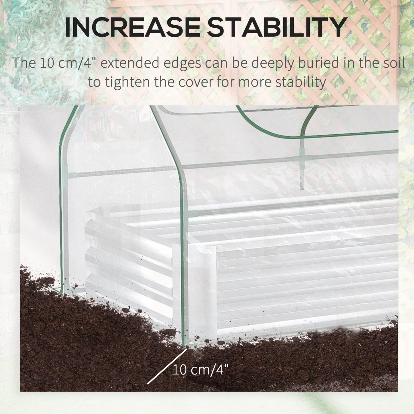 Outsunny 6 x 3 x 1ft Metal Planter Box with Mini Greenhouse, Galvanized Raised Garden Bed with Cover for Herbs and Vegetables, Small Greenhouse for Patio Garden Balcony, Clear and Silver