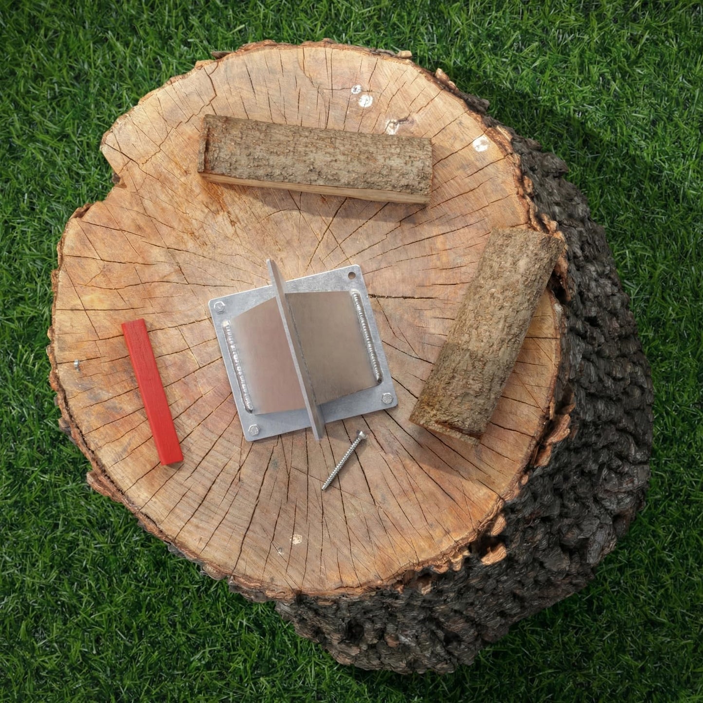 MEEPOCAN Firewood Splitter with Wider Fins, Ultra-Sharp Blade, 7.3LB Heavy Design Reduces Bounce, Safe Axe-Free Wood Splitting Wedge for Fire Pits & Outdoor Use, Silver, Size: XLarge