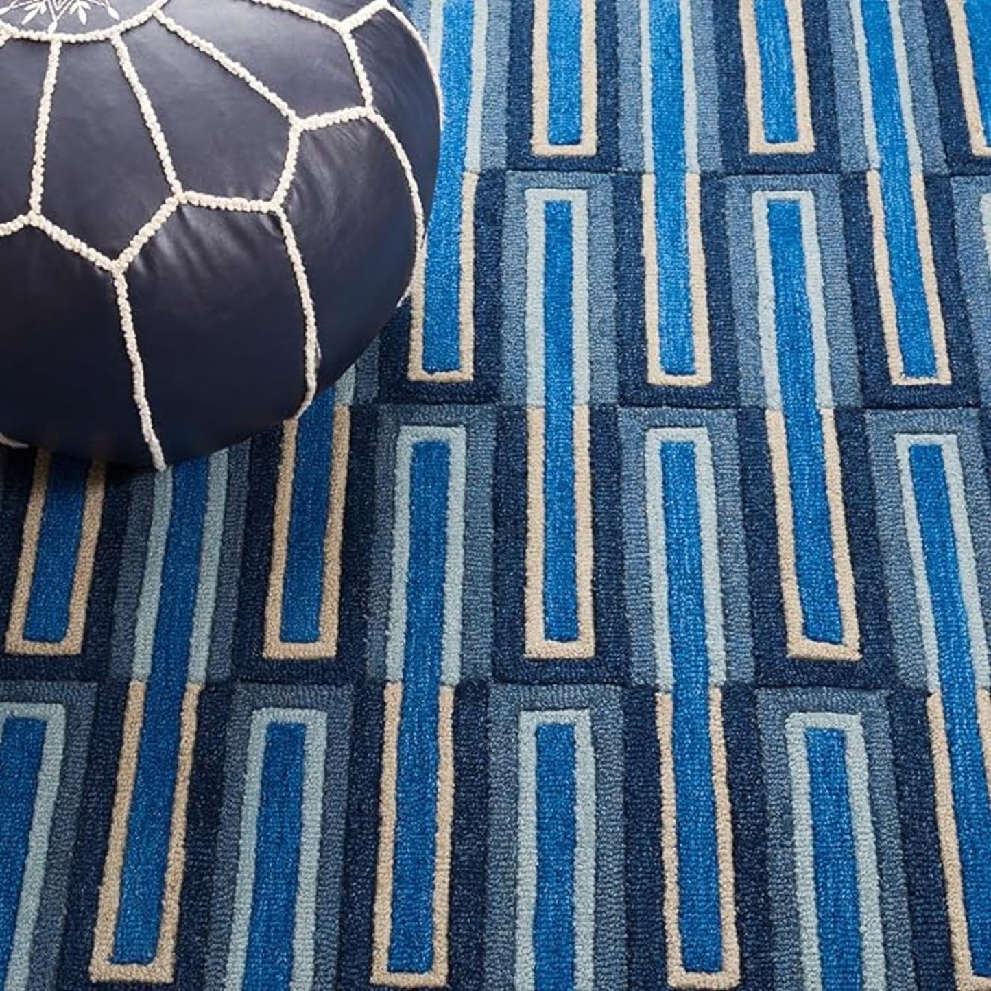 TTC THREAD & TEXTURE CARPET Hand Tufted Area Rug Soft Wool Carpet with Cotton Backing Elegant Home & Office Floor Décor Weight- (9 Pound) 3' x 5' (Rectangular) Blue1
