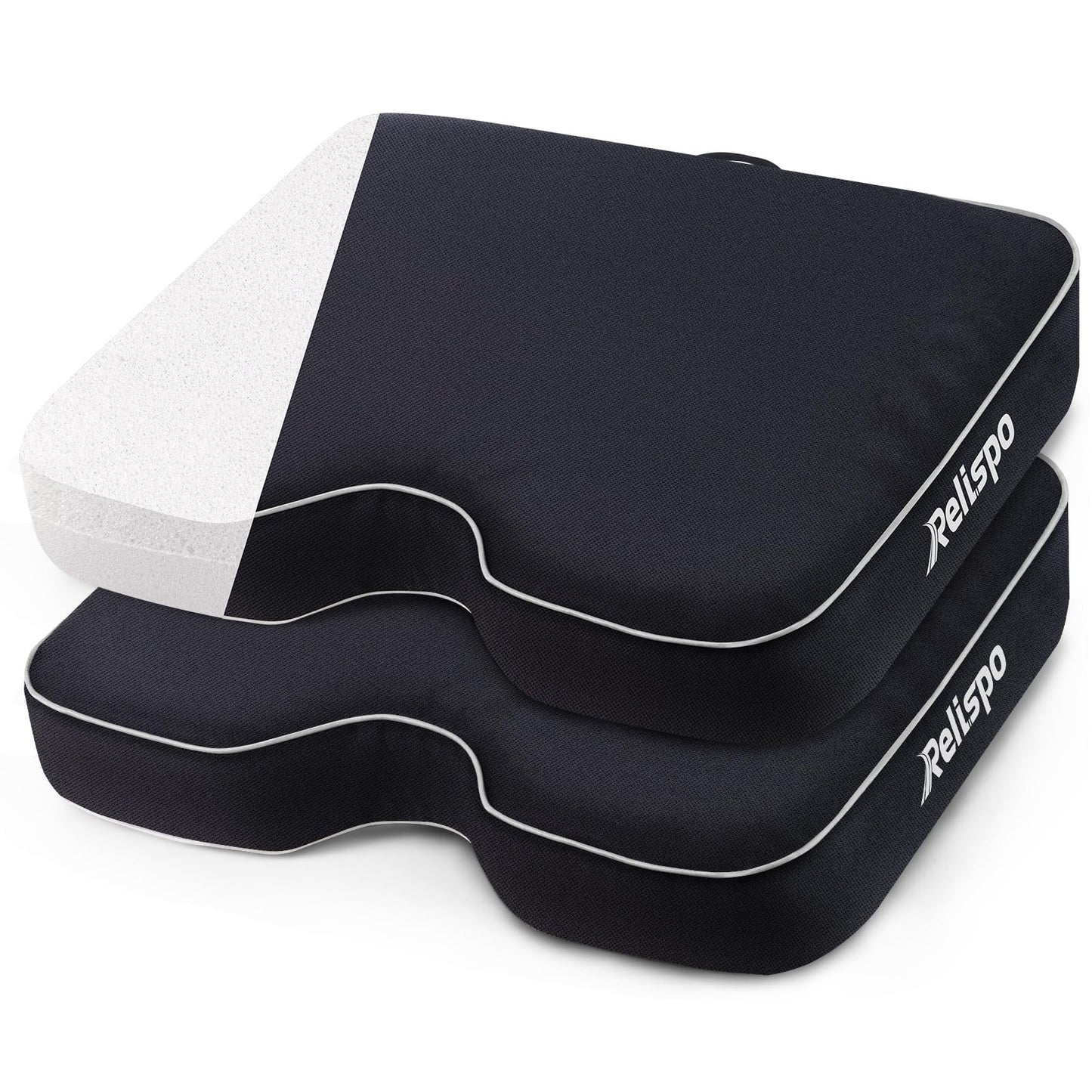 Relispo Stadium Seats for Bleachers with Integral Cutting Memory Foam, Stadium Seat Cushion Waterproof Extra Thick Bleacher Cushion, Portable Stadium Cushions for Indoor Outdoor Events (2 Packs)