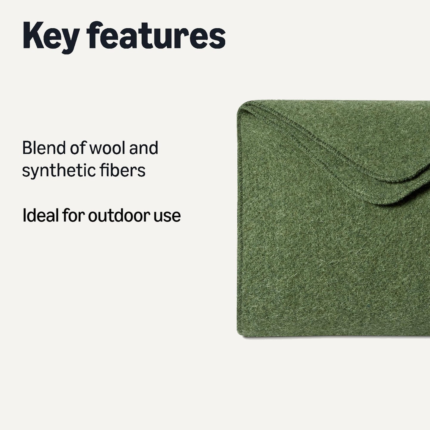 Amazon Basics Outdoor Camping Blanket, Military-Style Wool Blend, Camping Essentials