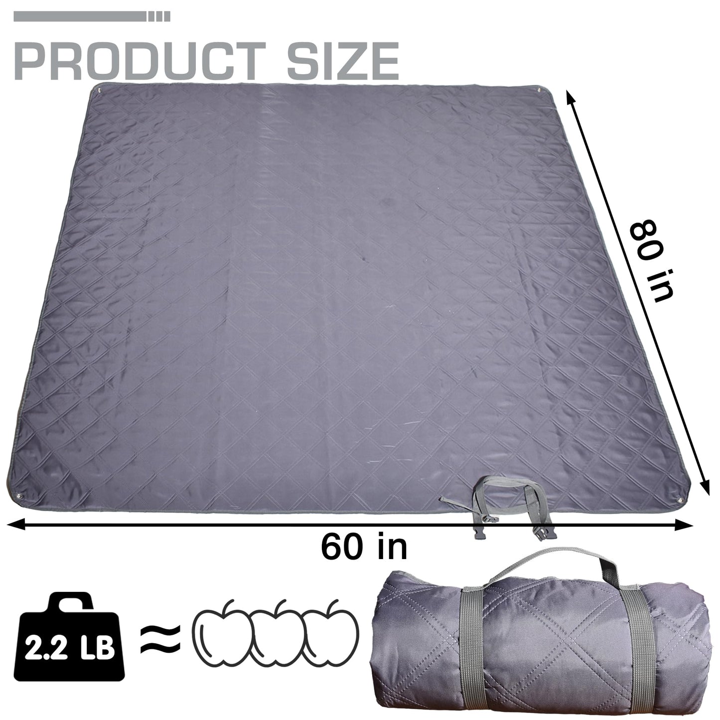 ALLBFENG Waterproof Picnic Blanket 80 * 60 in Portable with Carry Strap for Beach Mat or Family Outdoor Camping Party, Park Blanket for Grass Park, Hiking, Travel