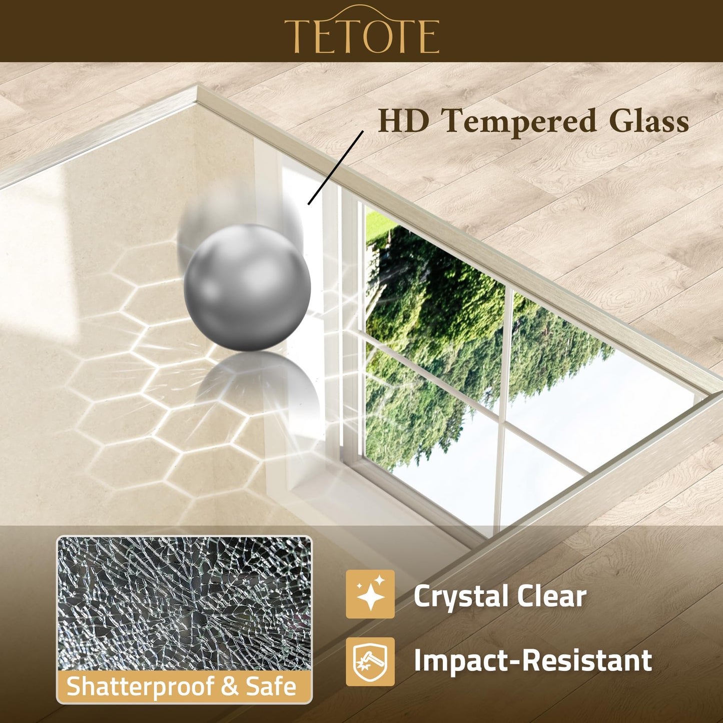 TETOTE Brushed Nickel Bathroom Mirror 24" x 30" Rectangle Beveled Frame Bathroom Vanity Mirror for Over Sink Brushed Nickel, Tempered Glass, Stronger Frame, Modern Farmhouse Bedroom, Entryway