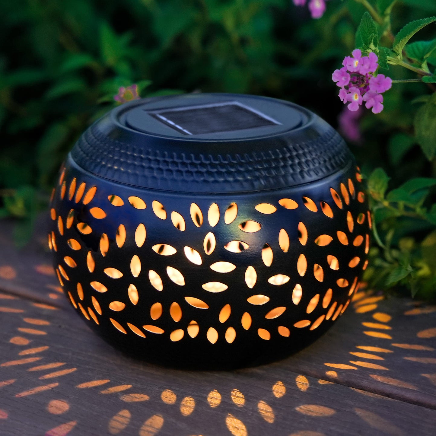 JMEXSUSS Solar Lanterns Outdoor Waterproof, Gifts for Women Mom Grandma, Outdoor Solar Lanterns for Porch Table Outside Patio Garden Camping Yard Wedding, Black