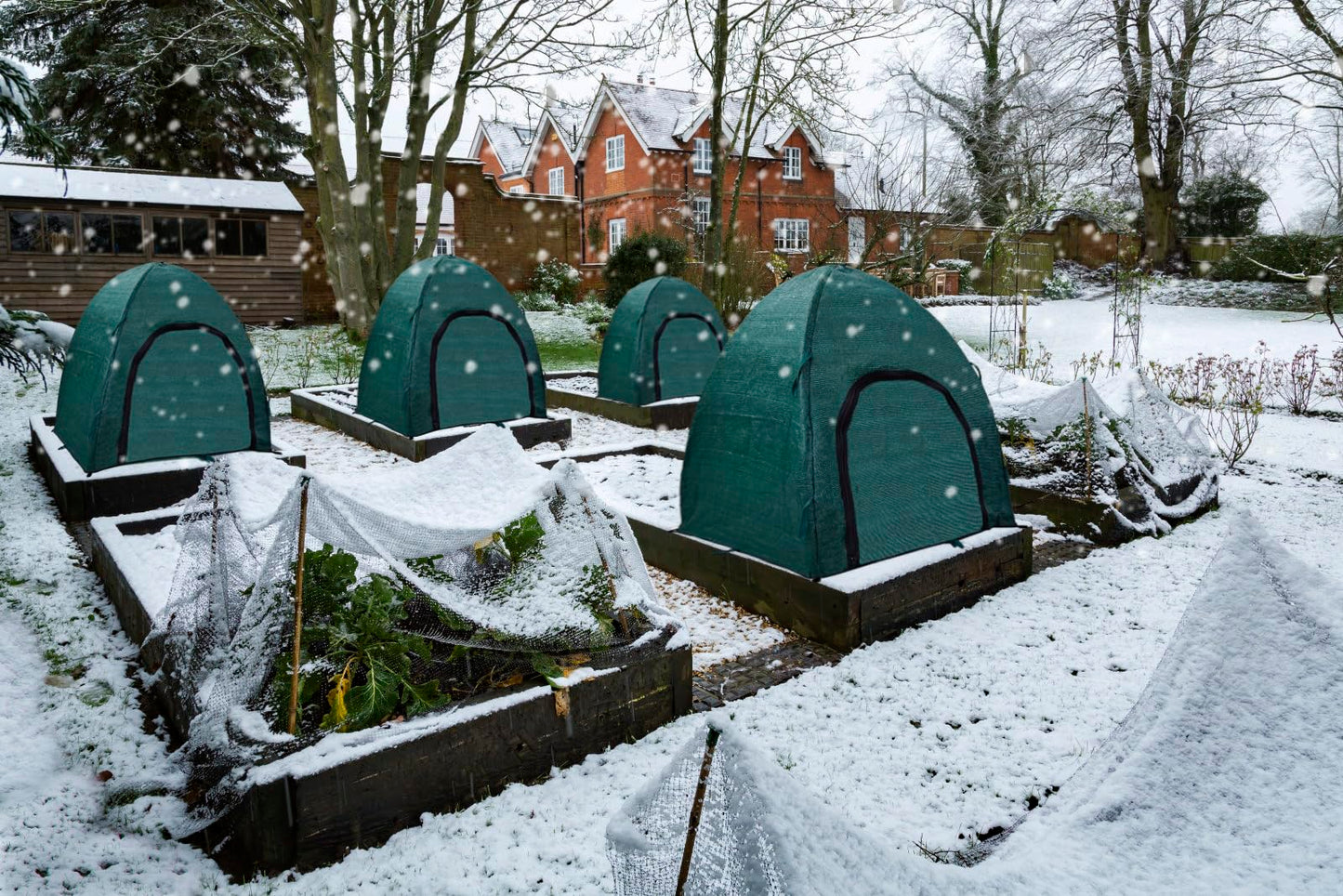 YAMYGA Winter Plant Covers for Snow and Ice Protection Shrub Cover Freeze Protection Plant Tent Protect Outdoor Plant and Potted Plant from Snow Frost Sun and Animal with Zipper Door 22*22*22 (2Packs)