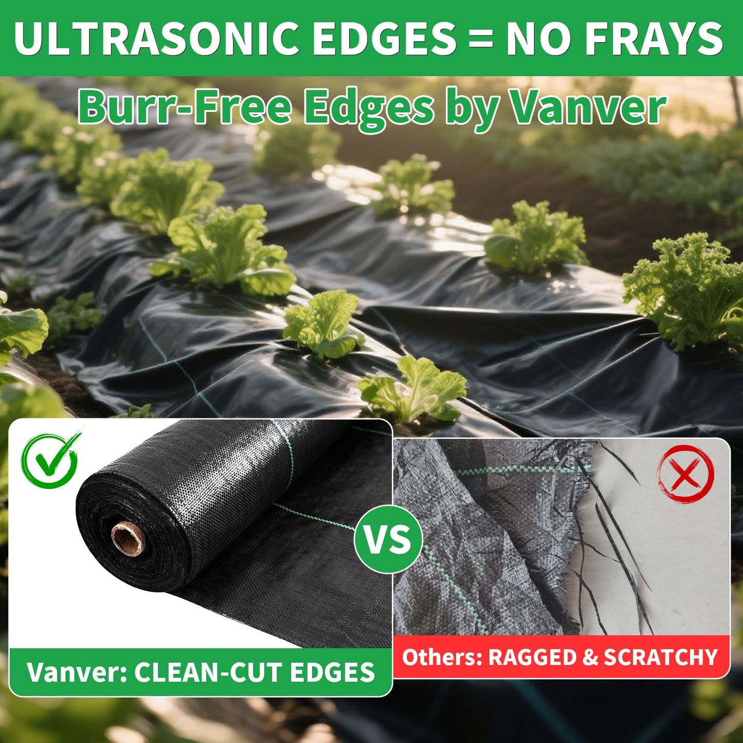 Vanver 3ftx300ft Garden Landscape Fabric Weed Barrier Fabric Heavy Duty,Weed Blocker Fabric, Geotextile Fabric Under Gravel,Garden Tarp to Prevent Weeds, Landscaping Fabric, Driveway Fabric