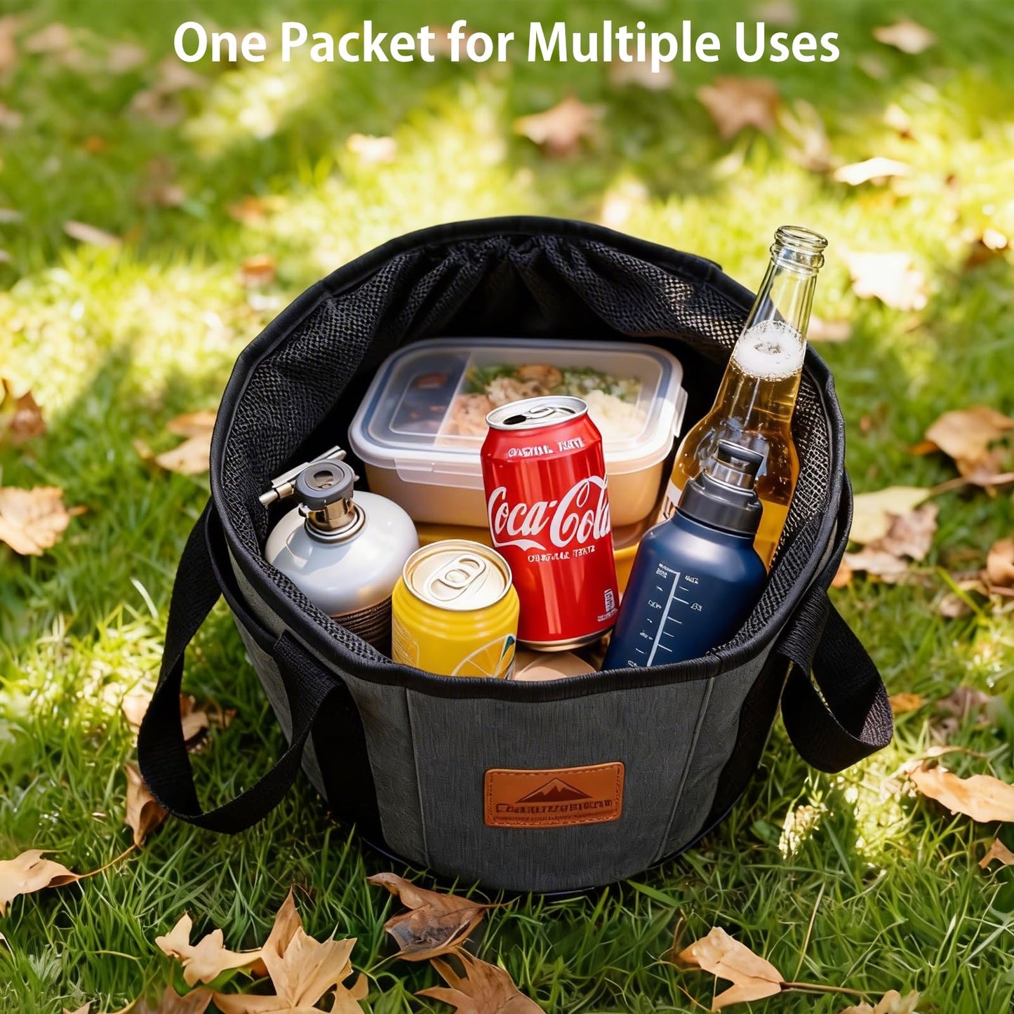 Campingmoon 10 In Dutch Oven Bag, Heavy Duty Canvas Camping Storage Bag with Drawstring, Portable Cookware Organizer for Cast Iron Pot, Anti-Scratch Protection for Camping Picnic