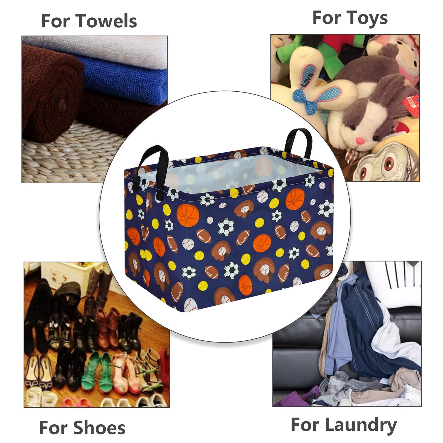 MAIZMZ Kids Hamper Storage Bins Organizer Toy Box Laundry Basket Large Canvas Collapsible Chest for Home/Dorm/Kitchen/Pet/Office/Closet/Shelf/Gift Baskets