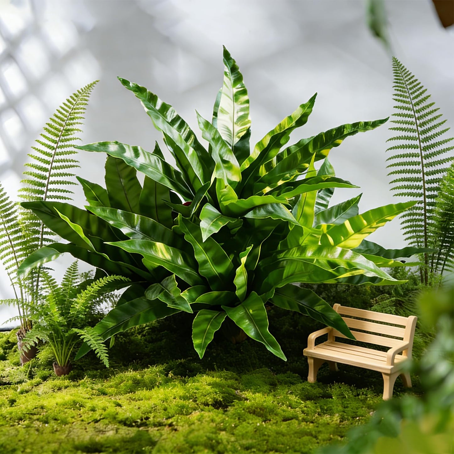 Cherica 4Pcs Fake Ferns,Faux Outdoor Plants UV Resistant,3D Real Touch Fake Plants Total 60 Blades,Weatherproof Artificial Plants Outdoor Indoor for Garden Porch Home Office Living Room Decor