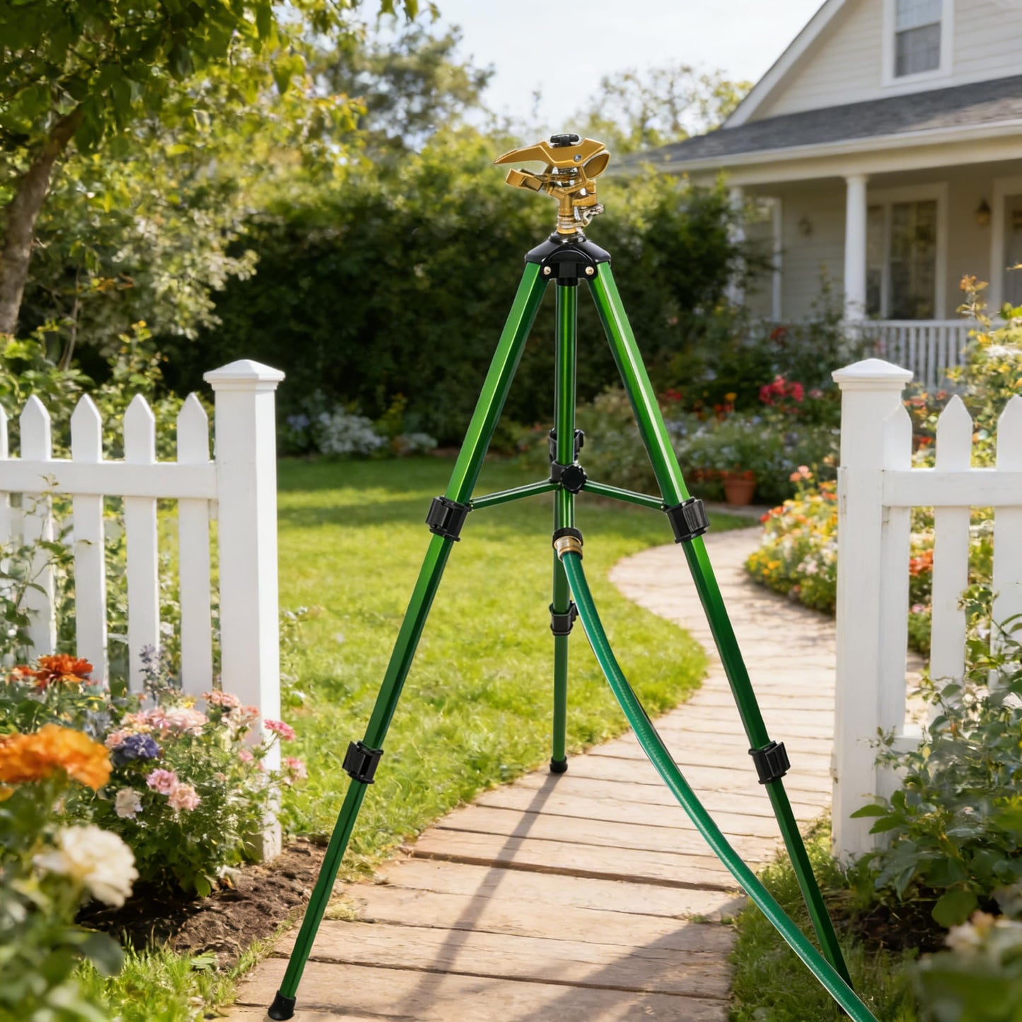 LIULO TOOL 2-Pack Large Impact Sprinkler on Tripod Base, Heavy Duty Zinc Alloy Sprinkler for Yard with Adjustable Head and Extendable Tripod, 360 Full Coverage Irrigation Tool for Lawn Garden