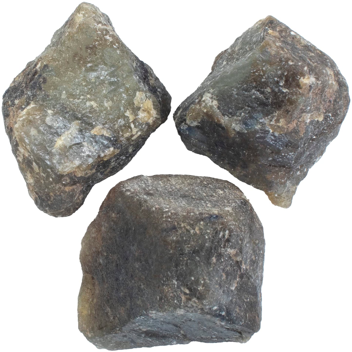 "650+ Carats, 3 Pc Labradorite Rock Rough Stone 2540 mm Raw Crystals Rock Crystals and Healing Stones Rough Gemstones Rock Collection for Beginners Used as Crystal Therapy, Meditation, Reiki"