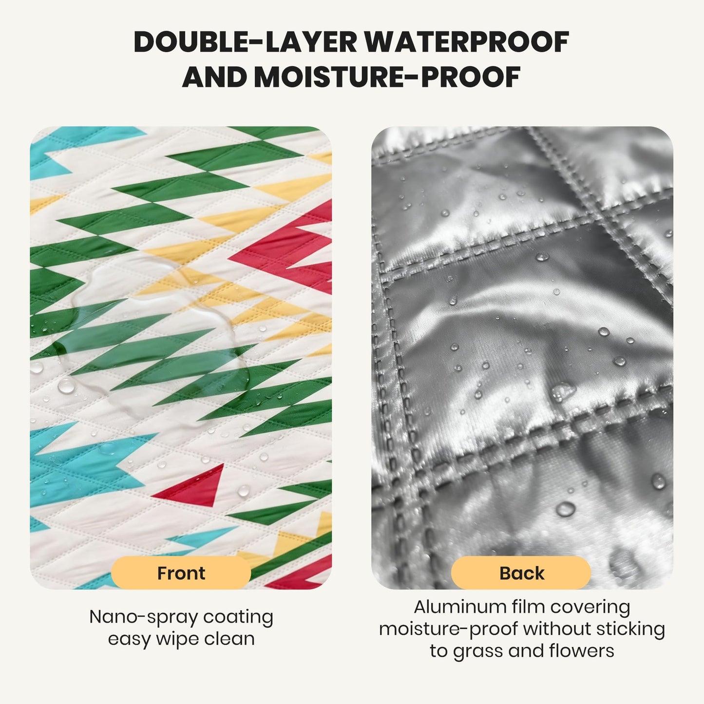 ALLBFENG 87 in * 87 in Waterproof Picnic Mat Picnic Blanket, Enlarged and Thickened Camping Mat, Larger Picnic Blanket, Suitable for Grassland, Beach, Courtyard, Outdoor Activities (Green)
